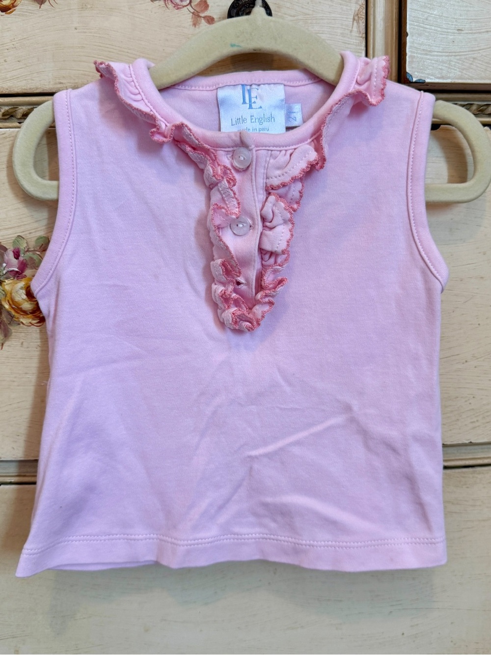 Little English Light Pink Ruffle Tank Top